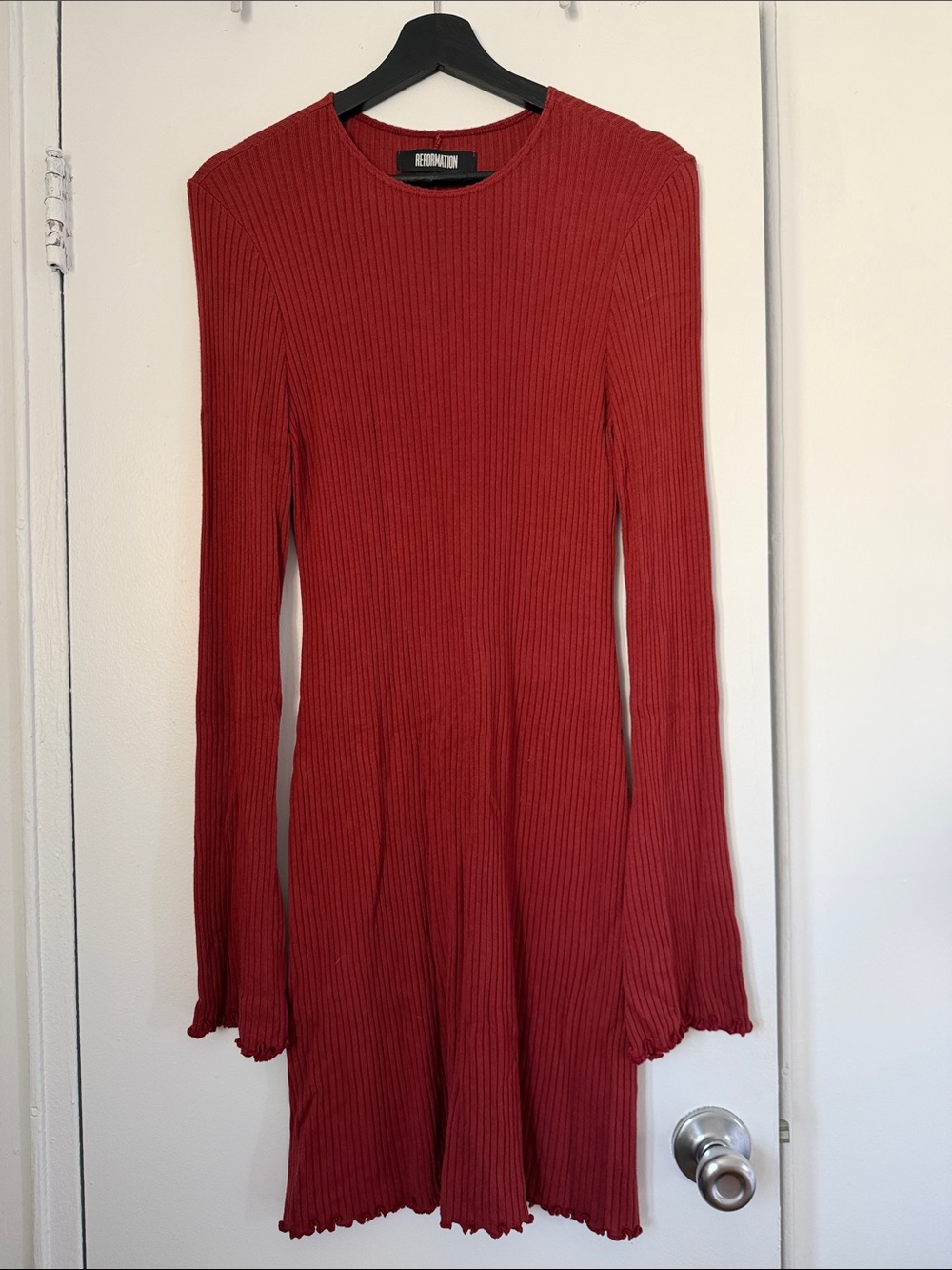 Reformation Ribbed Long-Sleeve Luca Dress